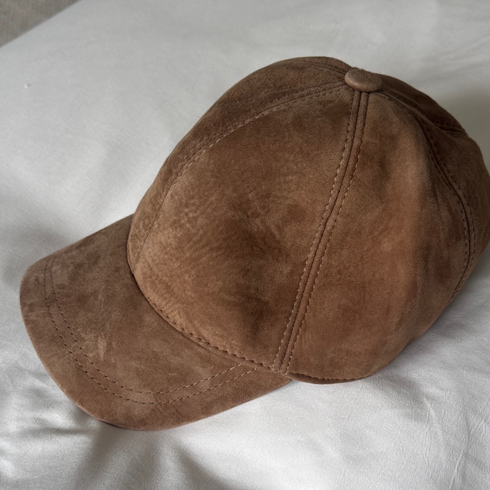 Faux Suede Brown Baseball Cap